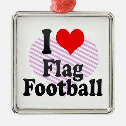 Liebe I Flaggen-Fußball Silbernes Ornament (Vorne)