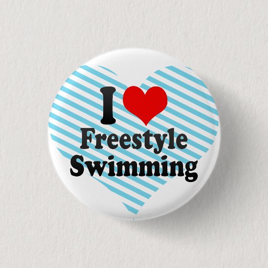 Liebe I Freistil-Schwimmen Button (Vorderseite)
