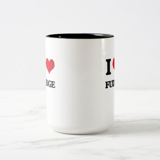 Liebe I Fudge Zweifarbige Tasse (Mittel)