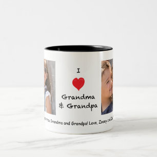 Liebe I Großmutter und Foto-Tasse des Großvater- Zweifarbige Tasse