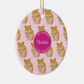 Liebe I Hamster-rosa Hamster-Muster Keramikornament (Rechts)