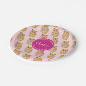 Liebe I Hamster-rosa Hamster-Muster Pappteller (Schrägansicht)