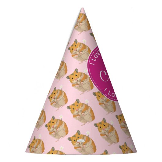 Liebe I Hamster-rosa Hamster-Muster Partyhütchen (Links)