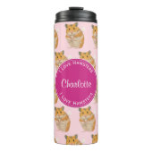 Liebe I Hamster-rosa Hamster-Muster Thermosbecher (Vorderseite)