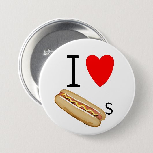 Liebe I Hotdogs Button (Vorne & Hinten)