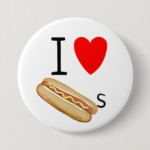 Liebe I Hotdogs Button