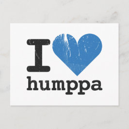 Liebe I Humppa Blau-Postkarte Postkarte