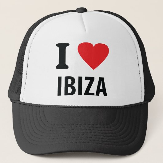 Liebe I Ibiza Ikone Truckerkappe (Vorderseite)