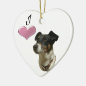 Liebe I Jack-Russell-Hundverzierung Keramikornament (Links)