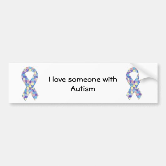 Liebe I jemand mit Autismus Autoaufkleber (Vorne)