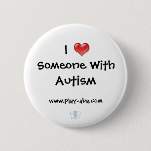 Liebe I jemand mit Autismus-Knopf Button