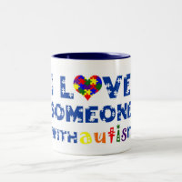 Liebe I jemand mit der Autismus-Tasse