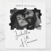 Liebe I Kalligrafie Custom Puzzle FotoCollage Weinetikett (Einzelnes Label)