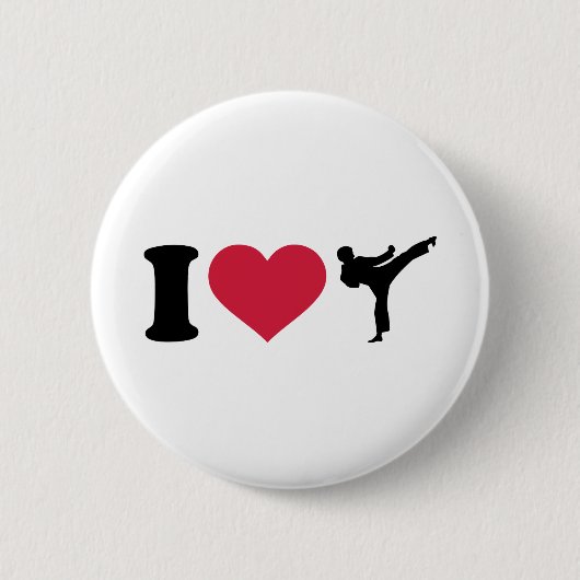 Liebe I Karate Kickboxing Button (Vorderseite)