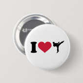 Liebe I Karate Kickboxing Button (Vorne & Hinten)