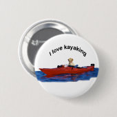 Liebe I kayaking (gelber Labrador) 2 Button (Vorne & Hinten)