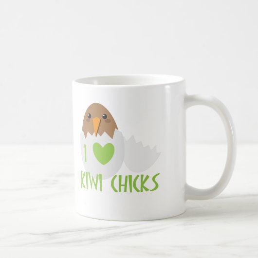 Liebe I KIWI-KÜKEN mit einem Kiwi Neuseeland-Vogel Kaffeetasse (Rechts)