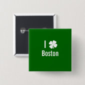 Liebe I (Kleeblatt) Tag Boston-St. Patricks Button (Vorne & Hinten)