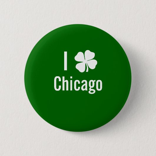 Liebe I (Kleeblatt) Tag Chicago-St. Patricks Button (Vorderseite)