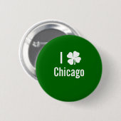 Liebe I (Kleeblatt) Tag Chicago-St. Patricks Button (Vorne & Hinten)