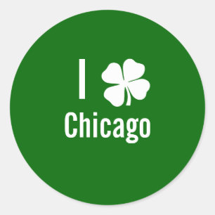 Liebe I (Kleeblatt) Tag Chicago-St. Patricks Runder Aufkleber