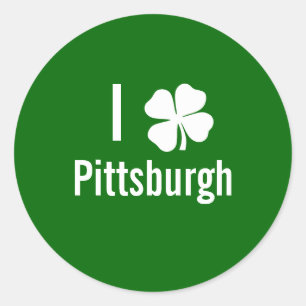 Liebe I (Kleeblatt) Tag Pittsburgh-St. Patricks Runder Aufkleber