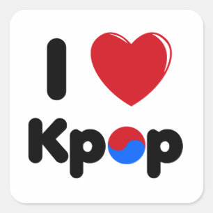 Liebe I kpop Quadrataufkleber Quadratischer Aufkleber