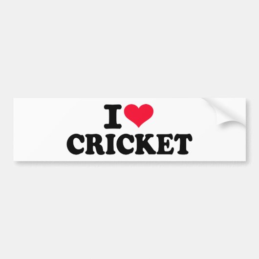 Liebe I Kricket Autoaufkleber (Vorne)