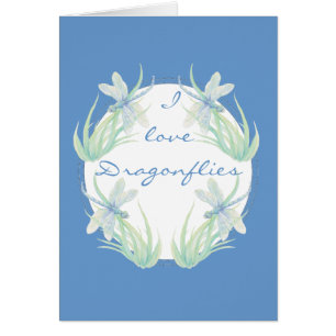 Liebe I Libellen im blauen und grünen Watercolor