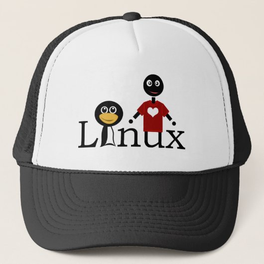 Liebe I Linux Truckerkappe (Vorderseite)