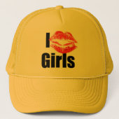 Liebe I Mädchen - Kuss, Smooch, Liebe, Herz Truckerkappe (Vorderseite)