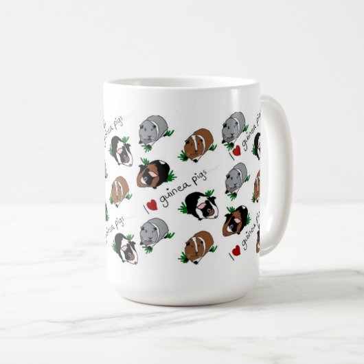 Liebe I Meerschweinchen-Tasse Kaffeetasse (VorderseiteRechts)