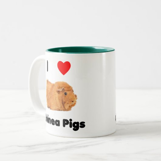 Liebe I Meerschweinchen-Tasse Zweifarbige Tasse (Vorderseite Links)