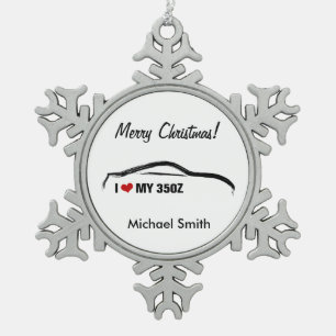 Liebe I mein 350Z Schneeflocken Zinn-Ornament