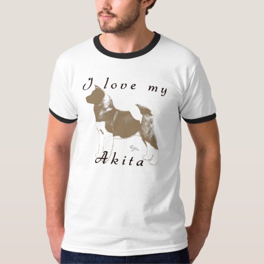Liebe I mein Akita T-Shirt (Vorderseite)