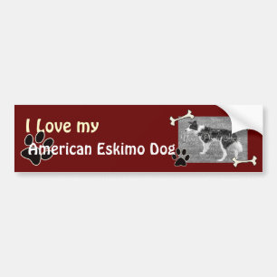 Liebe I mein amerikanischer EskimoDogBumper Autoaufkleber