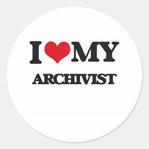Liebe I mein Archivar Runder Aufkleber