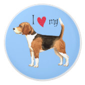 Liebe I mein Beagle Keramikknauf (Vorderseite)