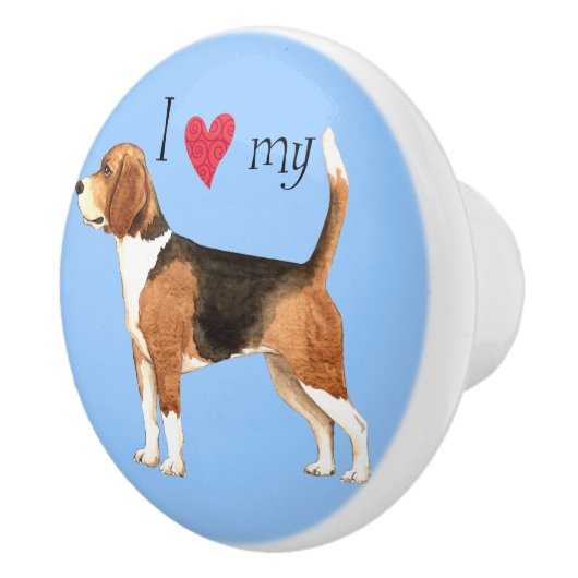 Liebe I mein Beagle Keramikknauf (Rechts)