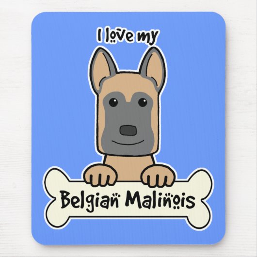 Liebe I mein belgischer Malinois Mousepad (Vorne)