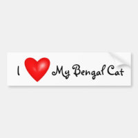 Liebe I mein bengalischer Katzenauto-Autoaufkleber