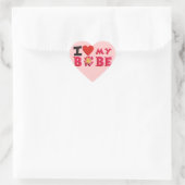 Liebe I mein Bobe Herz-Aufkleber (Tasche)