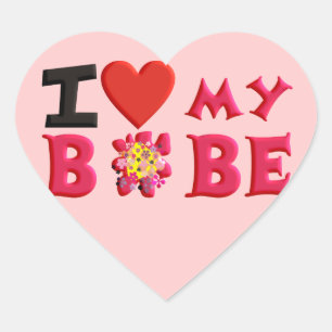 Liebe I mein Bobe Herz-Aufkleber