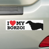 Liebe I mein Borzoi Autoaufkleber (Auf Auto)