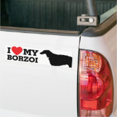 Liebe I mein Borzoi Autoaufkleber (Auf Lkw)