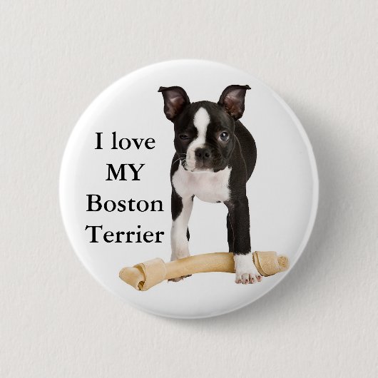 Liebe I mein Boston-Terrier Button (Vorderseite)