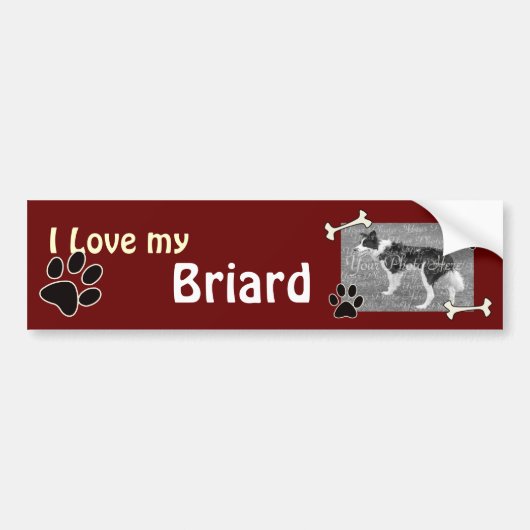 Liebe I mein Briard Autoaufkleber (Vorne)
