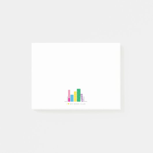 Liebe I mein Buchverein Post-it Klebezettel (Vorderseite)