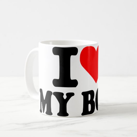 Liebe I mein Chef Kaffeetasse (Vorderseite Links)