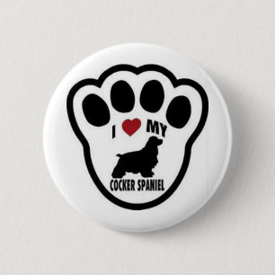 Liebe I mein Cockerspaniel-Tatzen-Druck Button